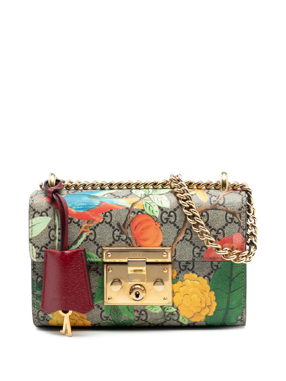 Gucci Pre-Owned 2016-2026 Small GG Supreme Tian Padlock crossbody bag - Marrone