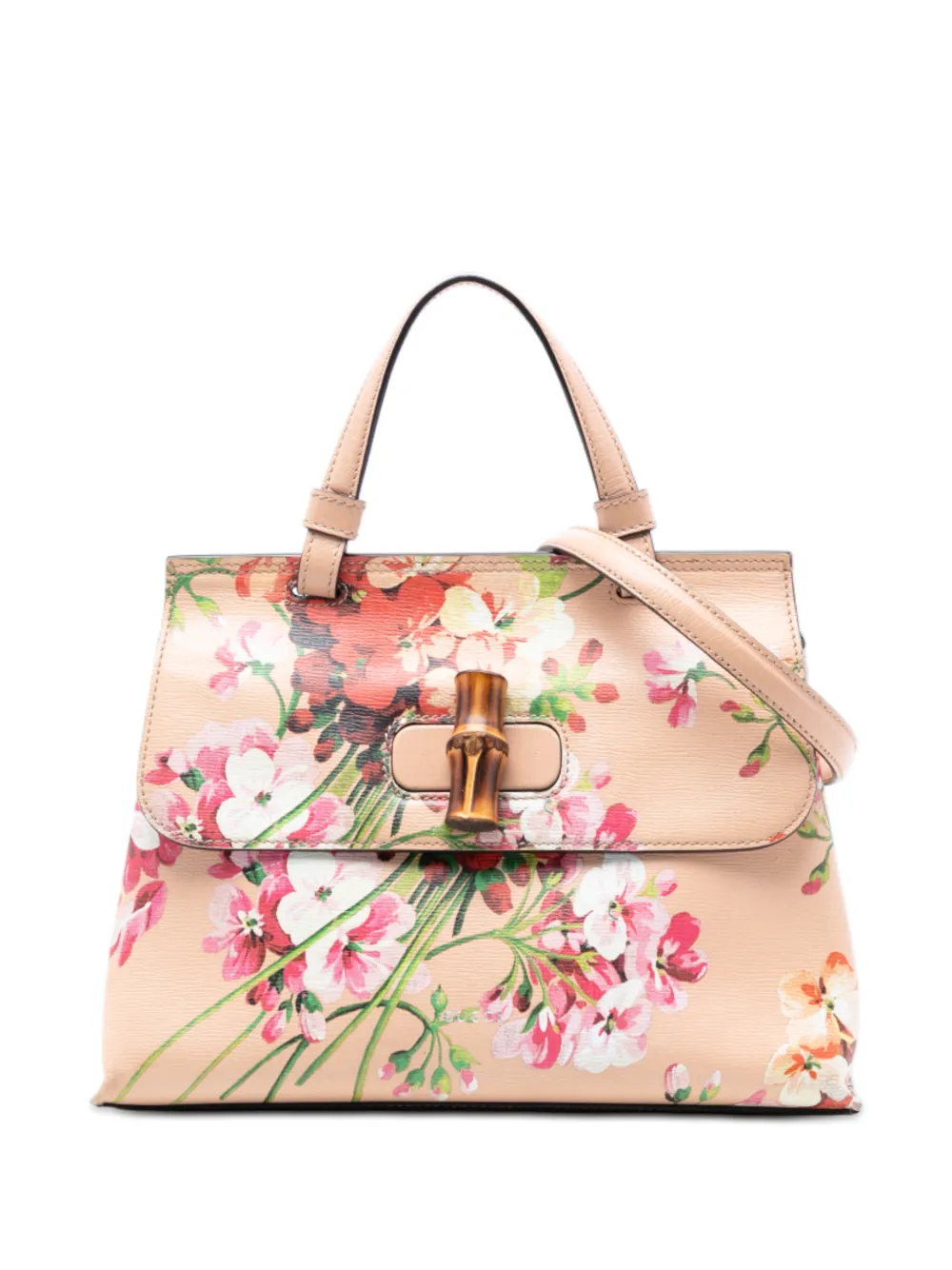 Gucci Pre-Owned 2016-2025 Small Calfskin Blooms Bamboo Daily satchel - Marrone