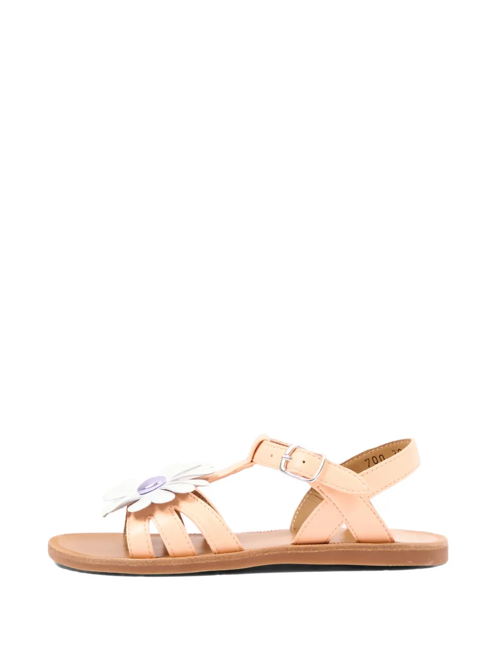 Pom D'api Leren sandalen verfraaid met bloemen Beige