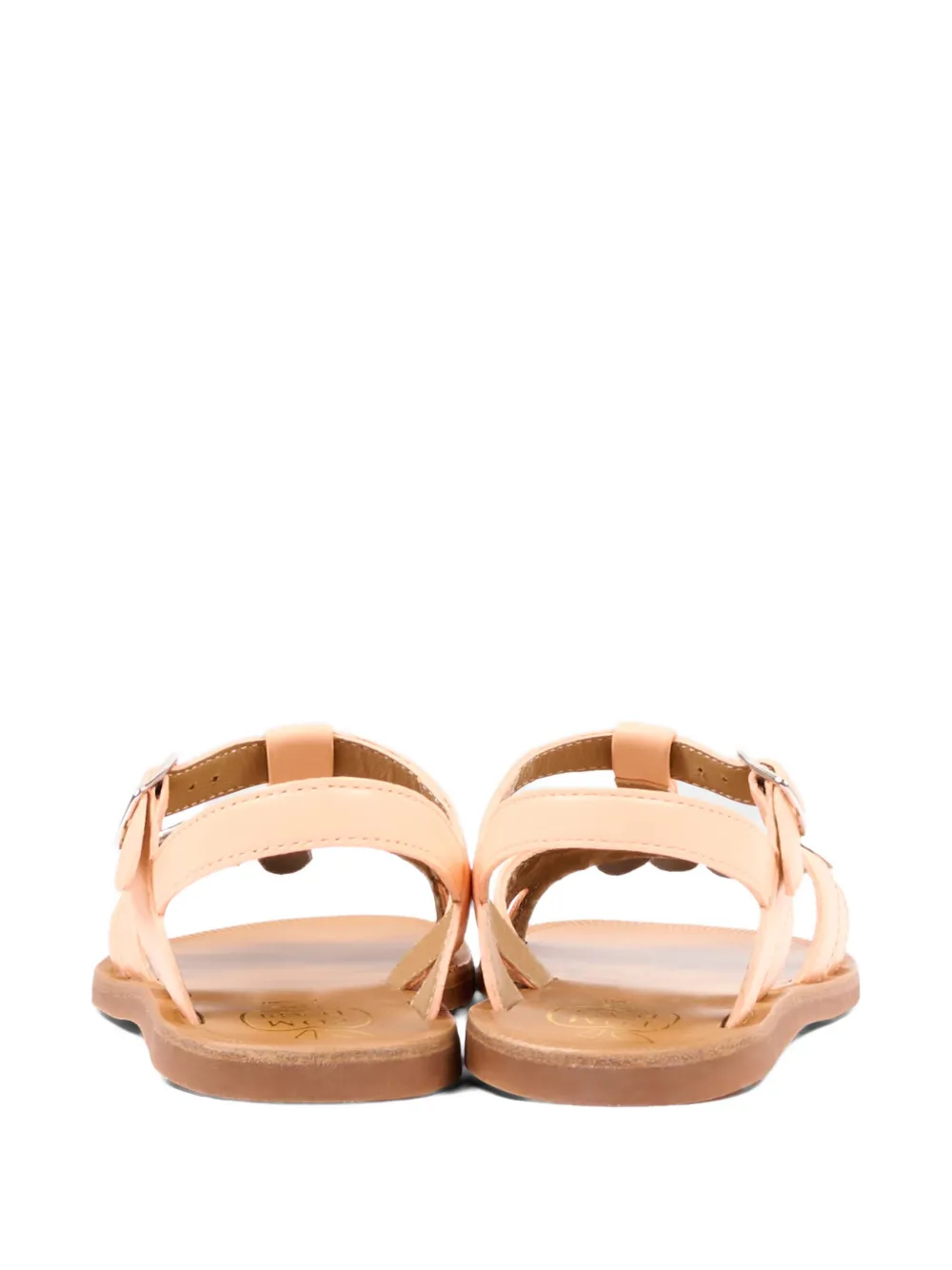 Pom D'api Leren sandalen verfraaid met bloemen Beige