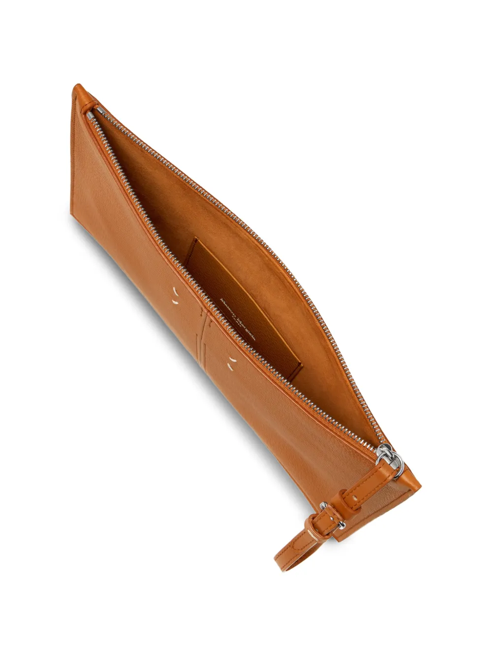 Maison Margiela Leren buidel met stikseldetail Bruin