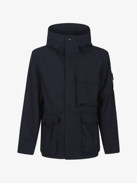 Stone Island logo-patch hooded jacket