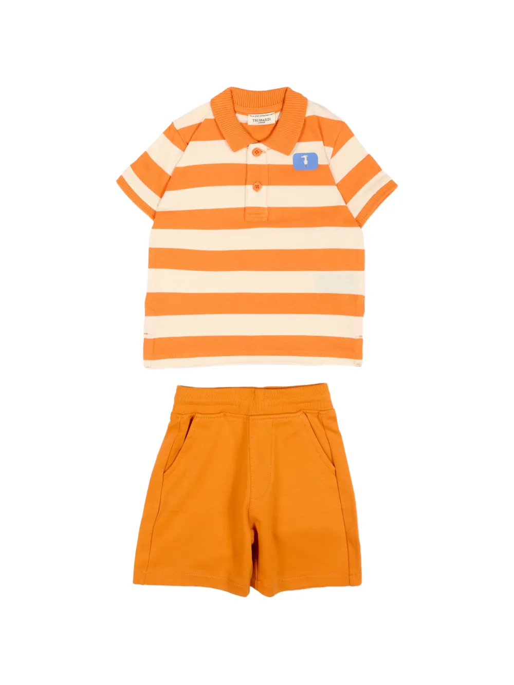 TRUSSARDI JUNIOR stripe-pattern babywear (set of two) - Arancione
