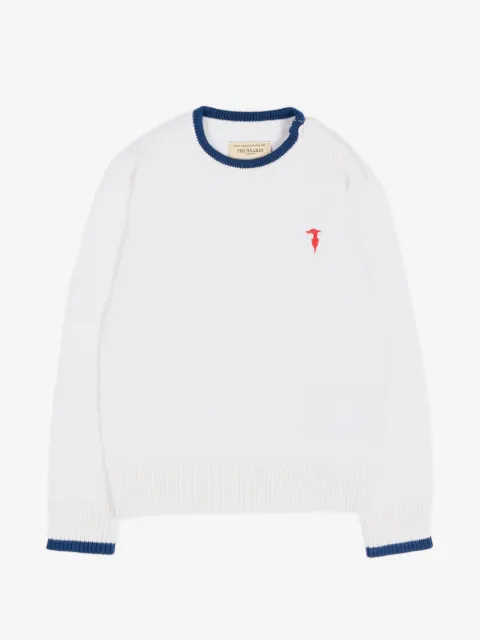 TRUSSARDI JUNIOR logo-embroidered sweater