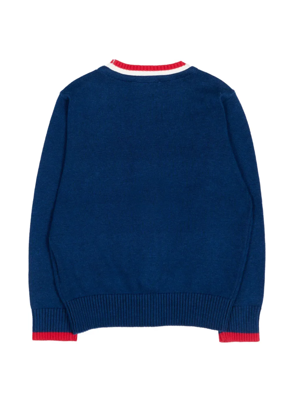  Trussardi Junior V-neck Stripe-trim Cardigan - Blue 