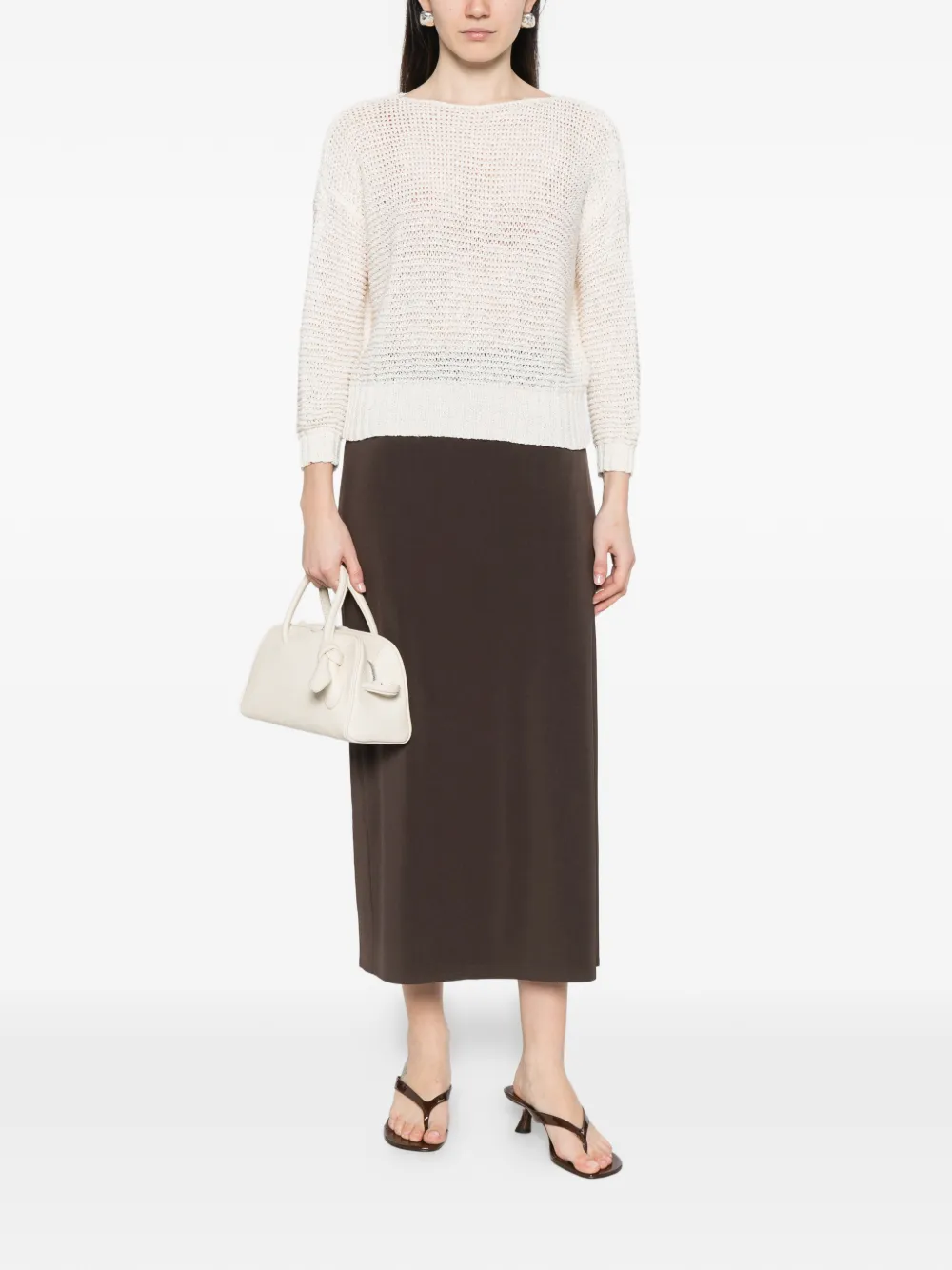  Base Milano Pull En Maille - Blanc 