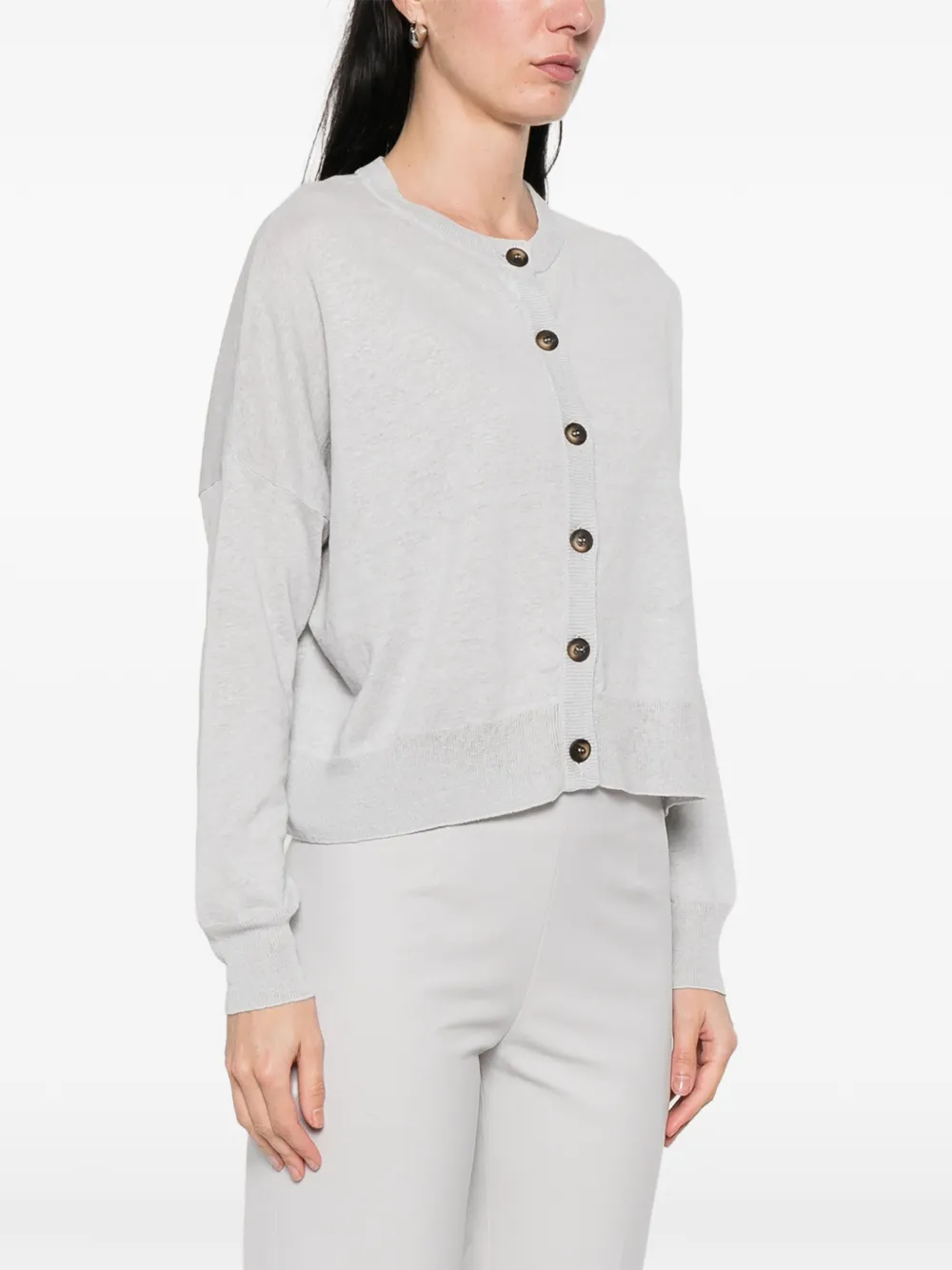  Base Buttoned Cardigan - Grey 