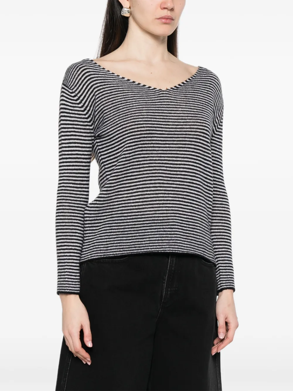 Striped V-Neck Sweater