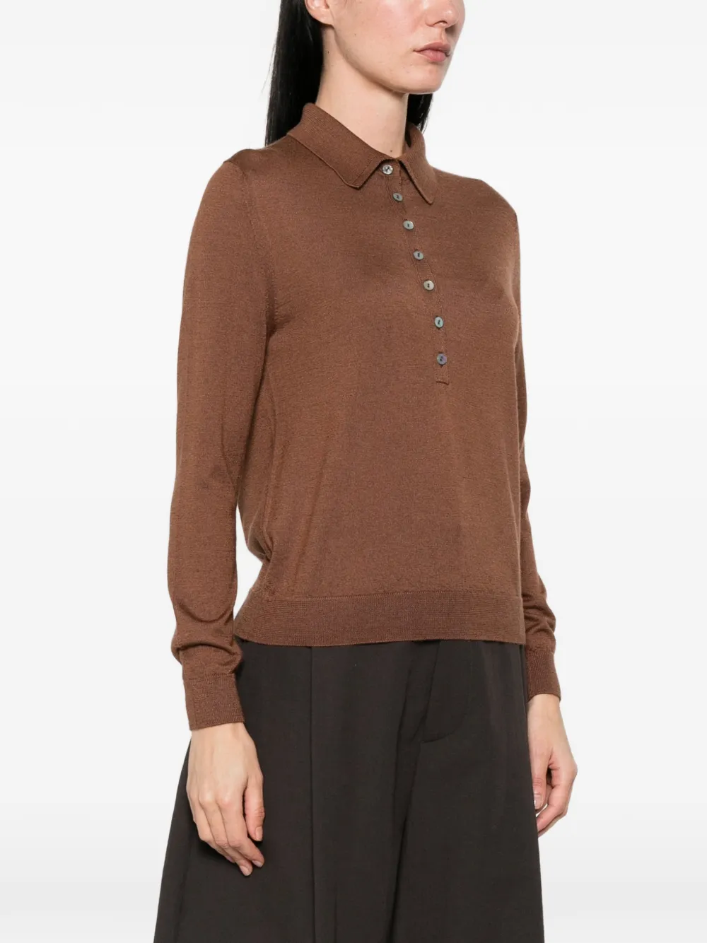  Beyou Buttoned Polo Shirt - Brown 