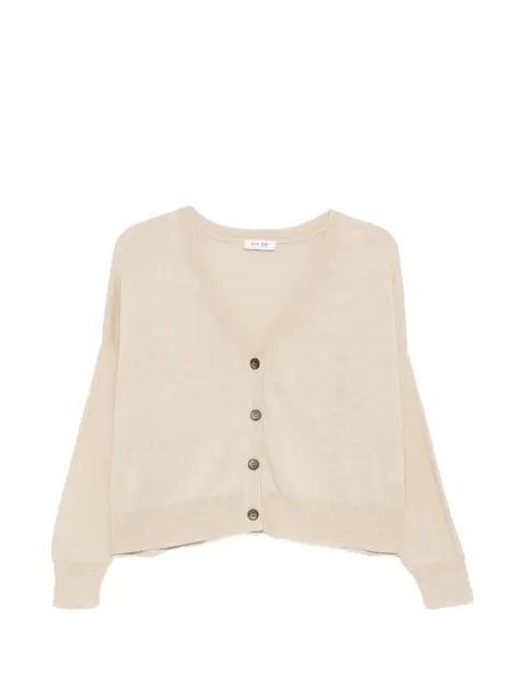 base buttoned V-neck cardigan