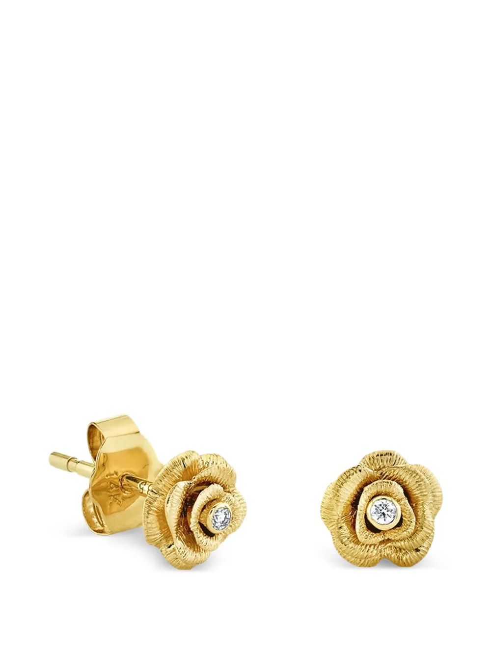 14kt Yellow Gold Rose Earrings