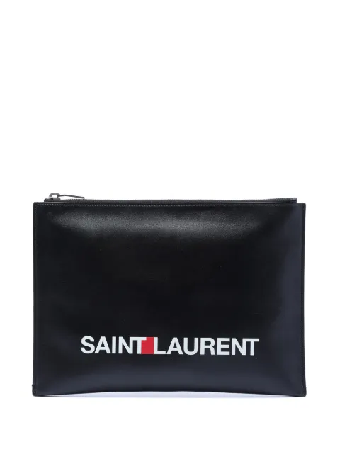 Saint Laurent Pre-Owned pochette en cuir à logo (2017)