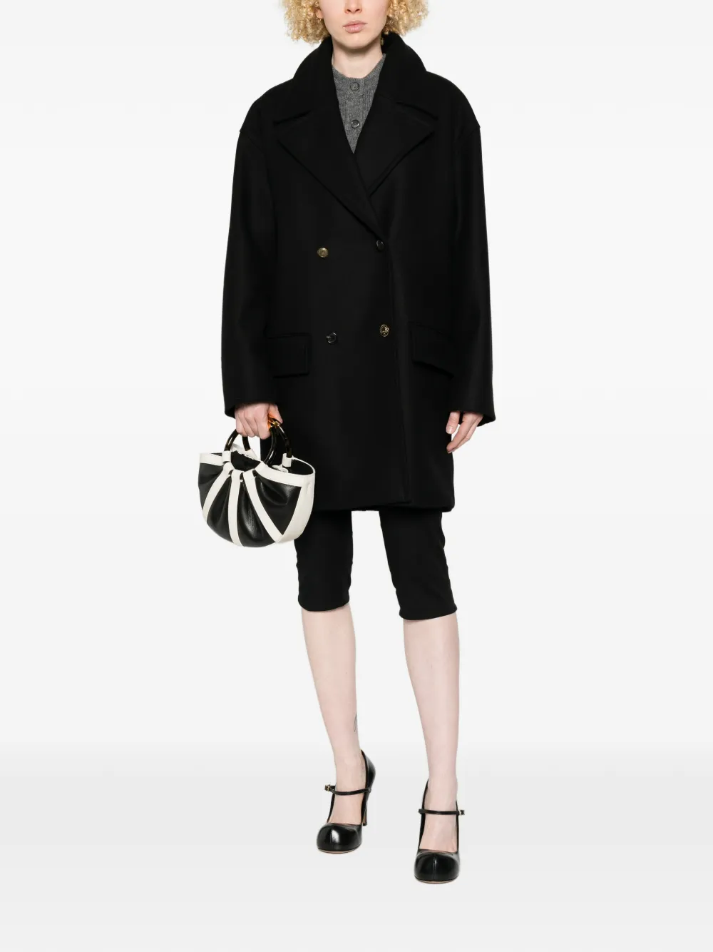  Moschino Double-breasted Coat - Black 