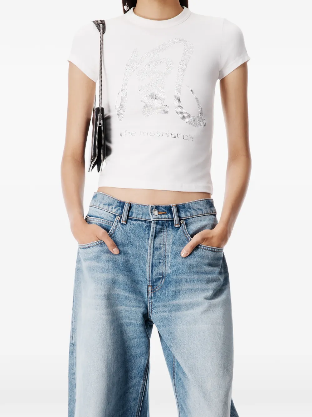 Alexander Wang Crystal Graphic T-shirt Wit