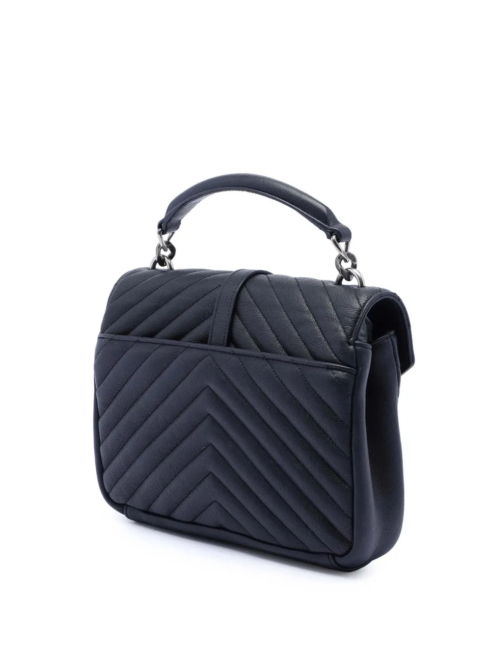2015 Medium Chevron Sheepskin Monogram College Satchel