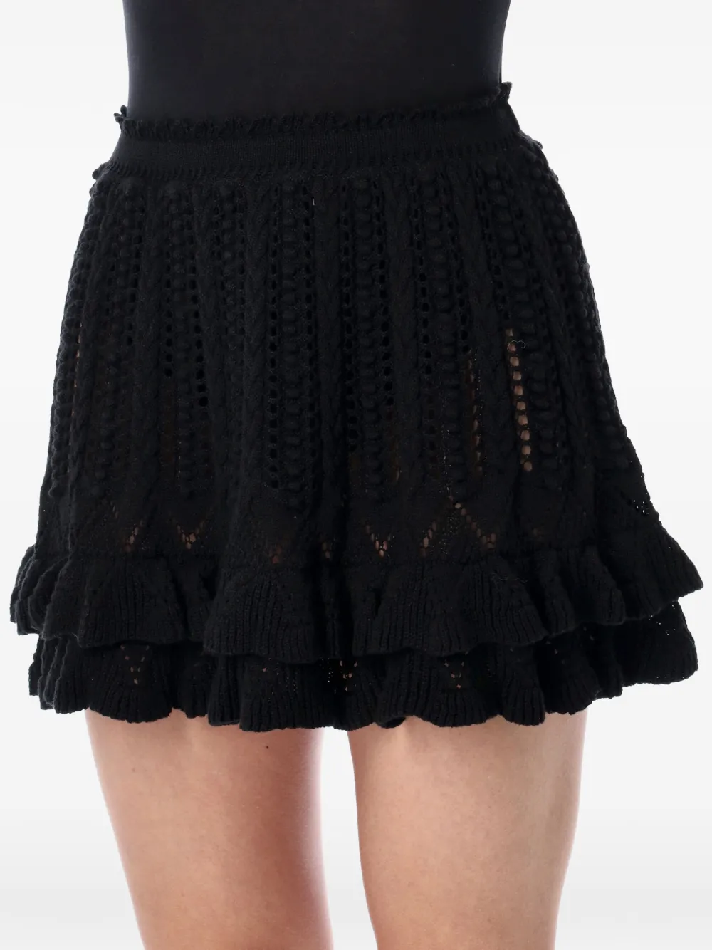 MARANT ÉTOILE Nelle Cotton Knit Mini Skirt in Black, view 3