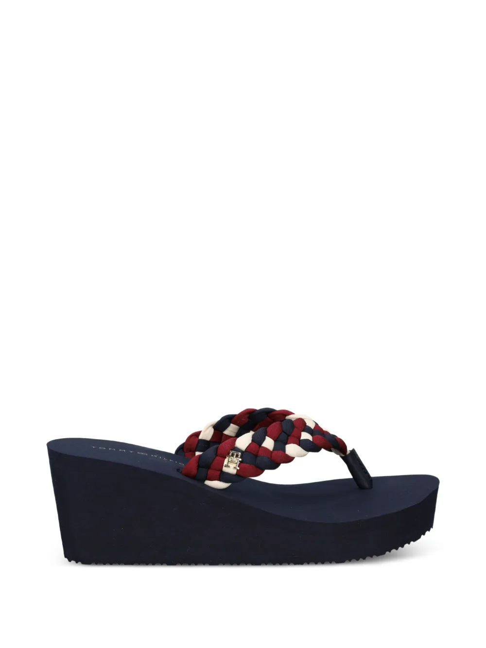 Tommy Hilfiger braided wedge slides Rood