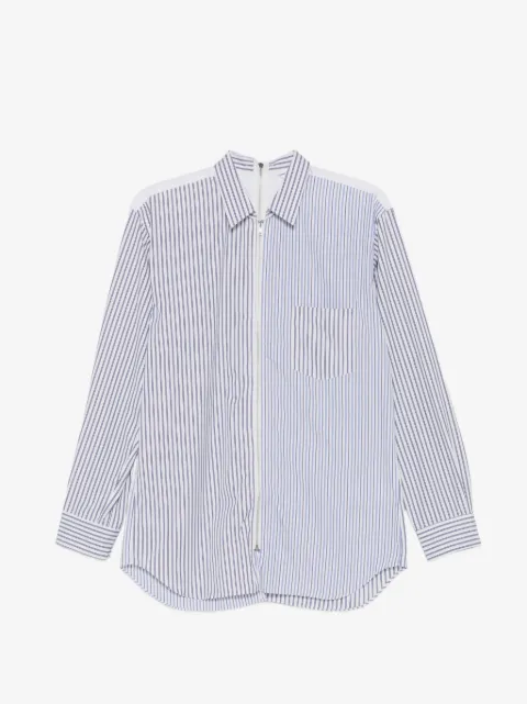 Comme Des Garçons Shirt striped zip shirt