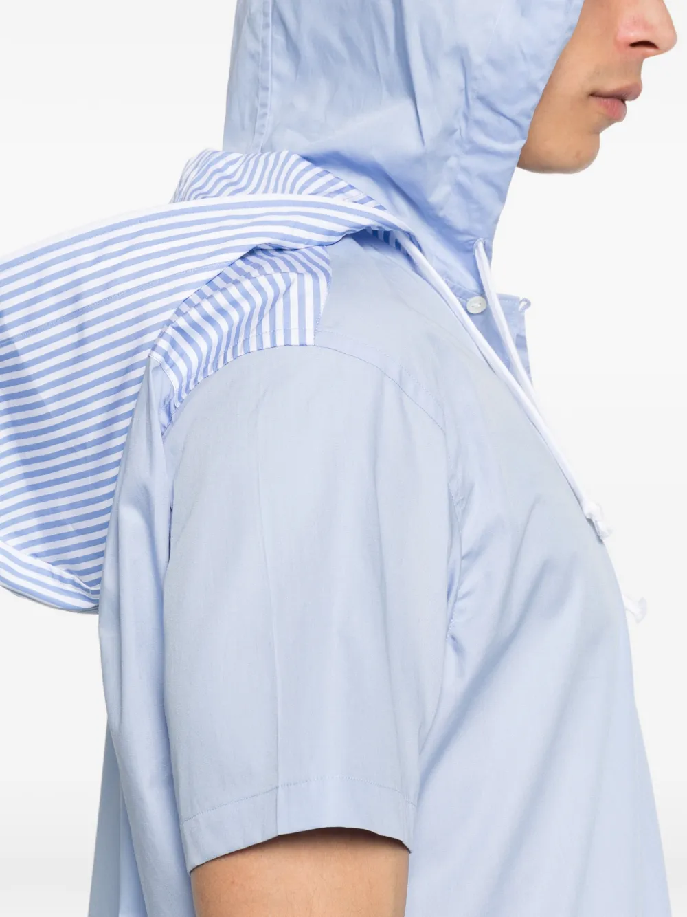 Comme Des Garçons Shirt Gestreept overhemd met capuchon Blauw