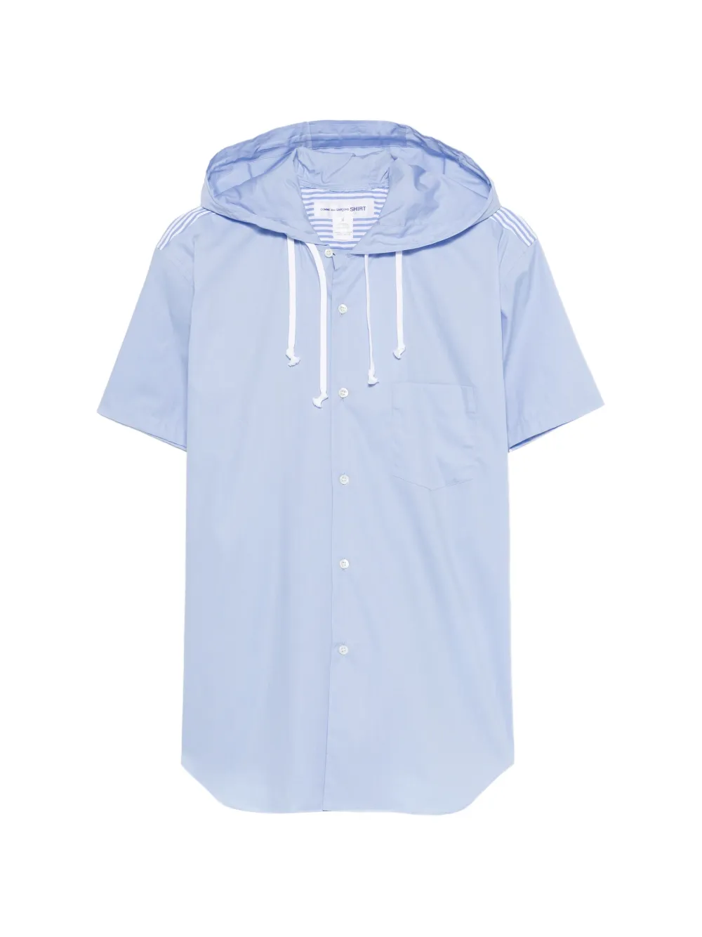 Comme Des Garçons Shirt hooded stripe-pattern shirt - Blau