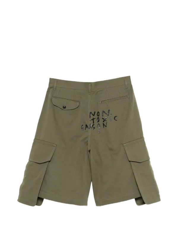 Comme Des Garçons Shirt Cargo Printed Shorts | Green | FARFETCH