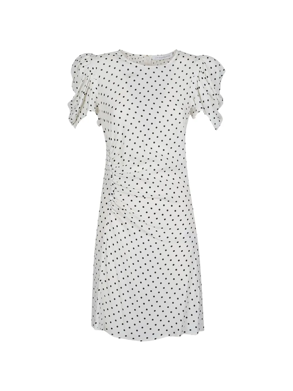 MAR DE MARGARITAS Karin ruffled polka-dot mini dress - Bianco