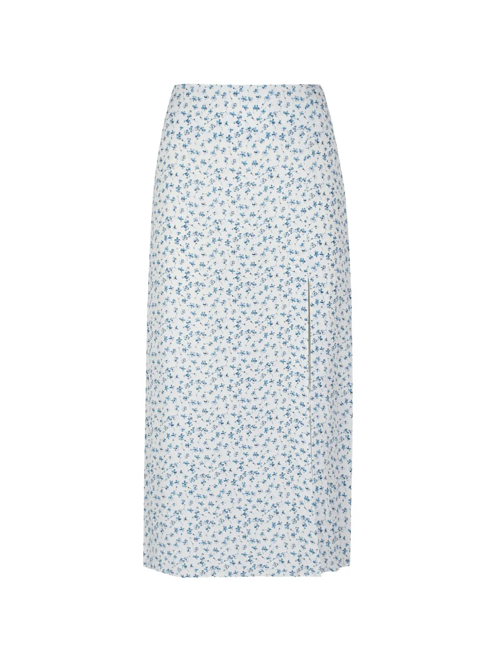 Floral-Pattern Slit Skirt