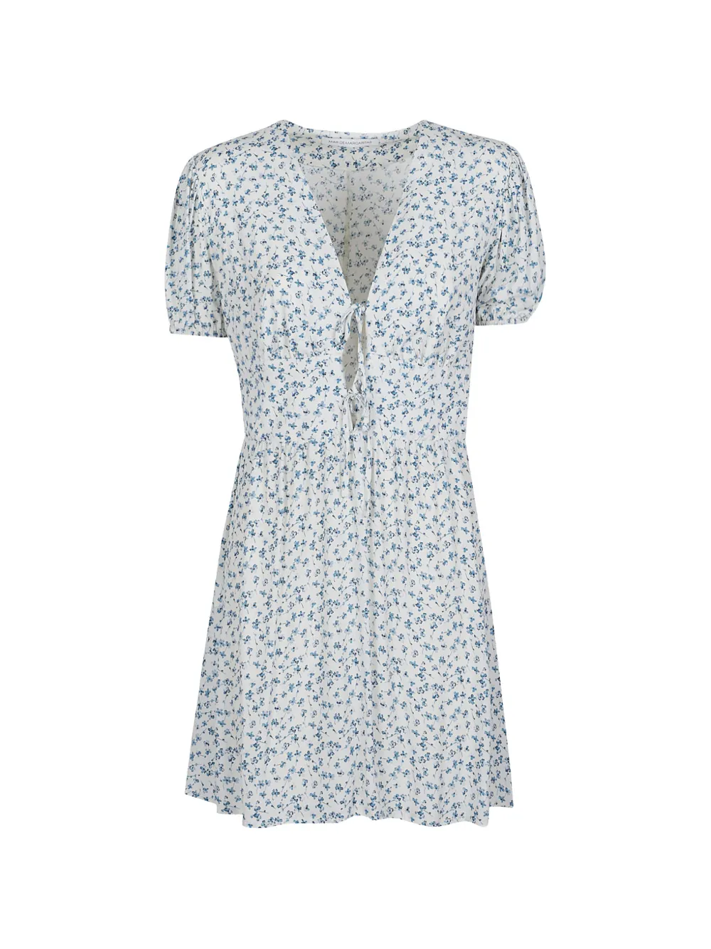 MAR DE MARGARITAS Athena floral tie-detail mini dress - Bianco