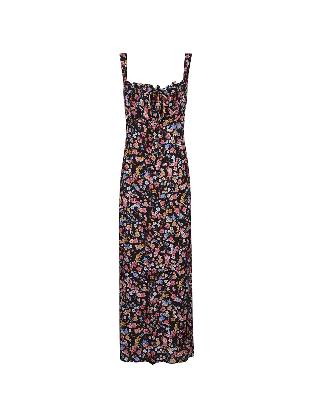 MAR DE MARGARITAS Megan tie-detail floral dress - Nero