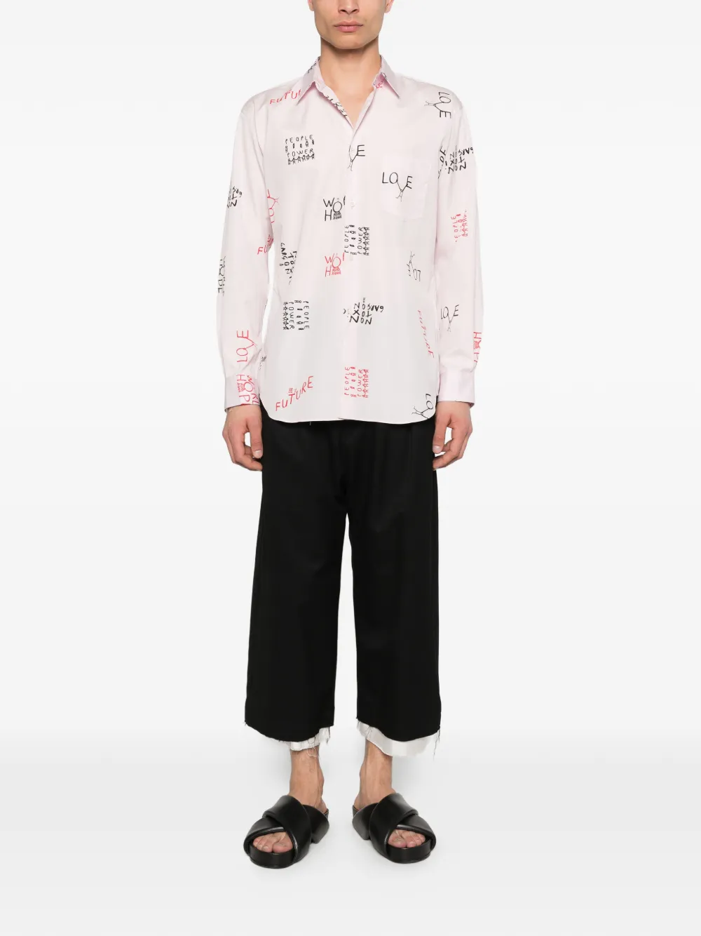 Comme Des Garçons Shirt Overhemd met letterprint Roze