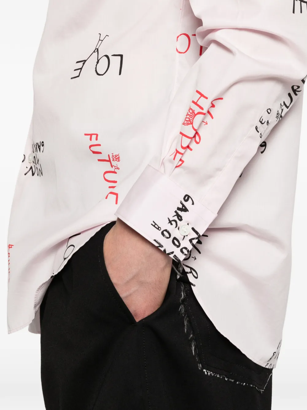 Comme Des Garçons Shirt Overhemd met letterprint Roze