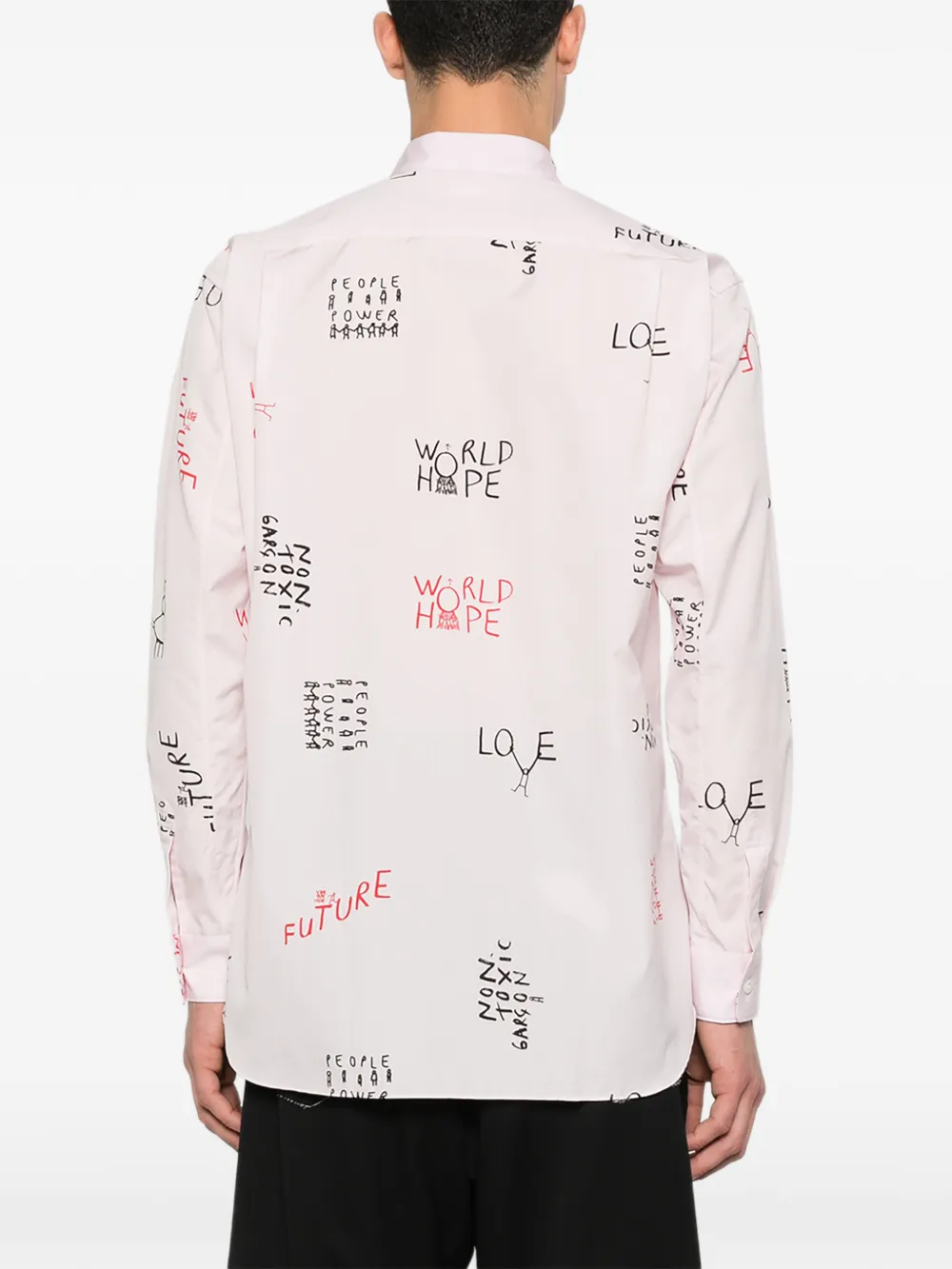 Comme Des Garçons Shirt Overhemd met letterprint Roze