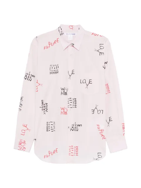 Comme Des Garçons Shirt camisa con letras estampadas