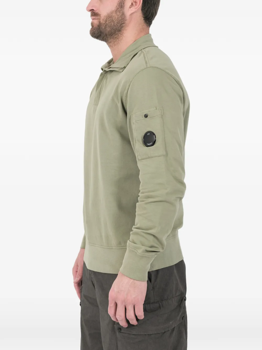 C.P. Company Sweater met rits en zak Groen