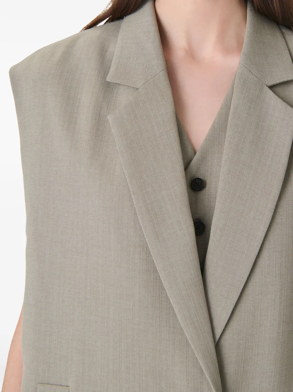 IRO Bodywarmer met gekerfde revers Groen