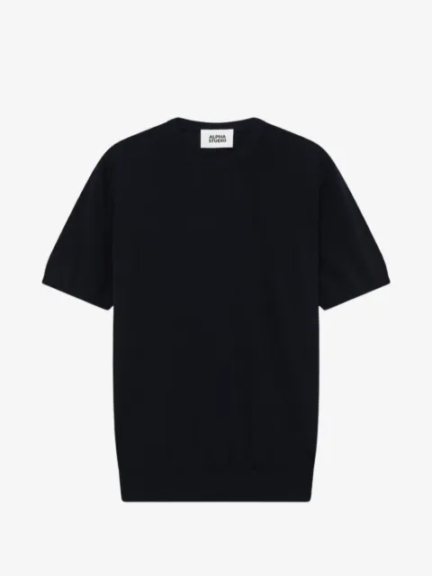 ALPHA STUDIO short-sleeve ribbed-trim T-shirt