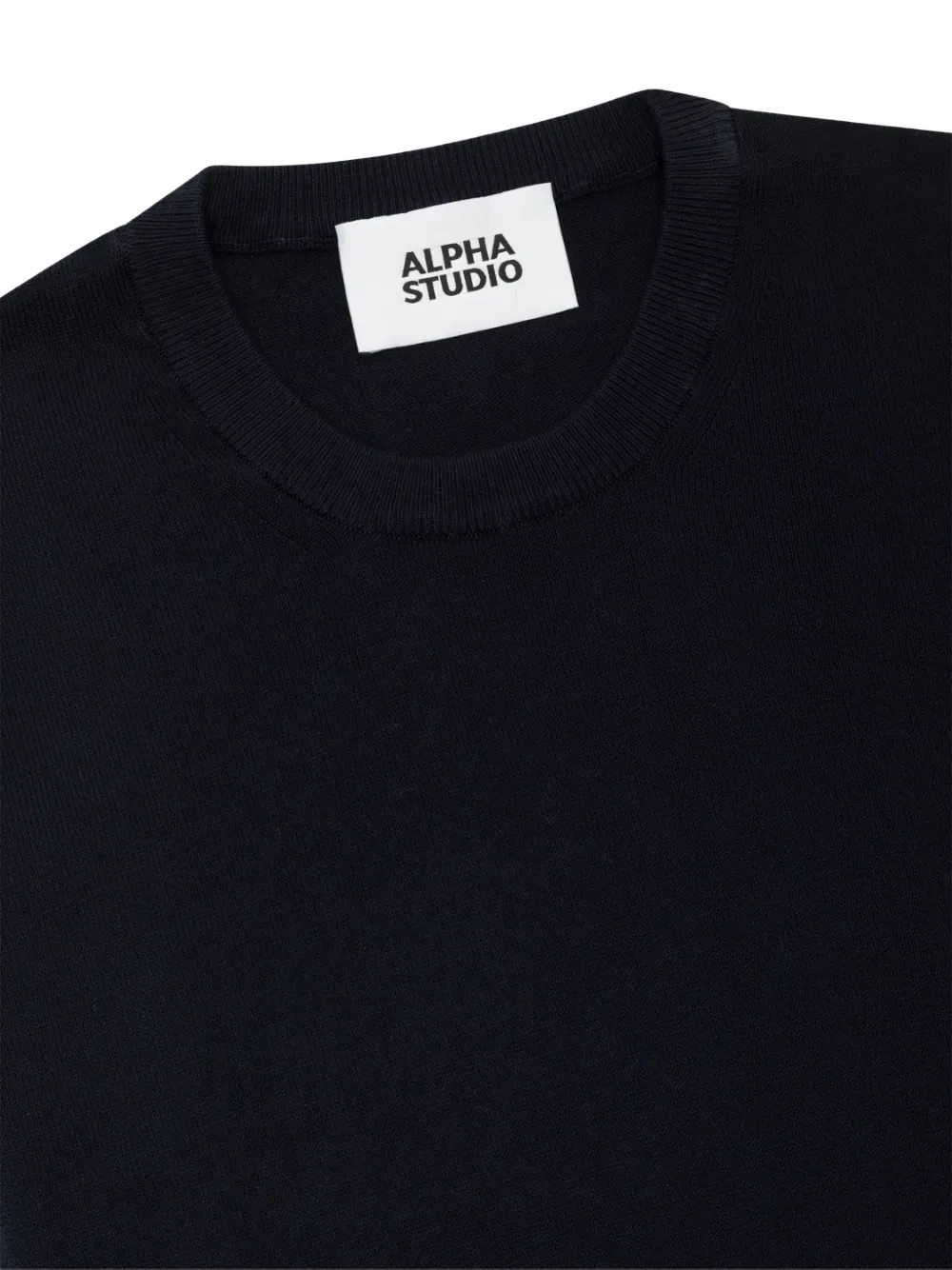  Alpha Studio Camiseta Con Ribete De Canalé - Azul 