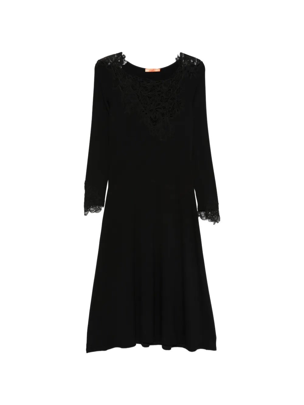 Ermanno Scervino Abito midi in pizzo - Nero