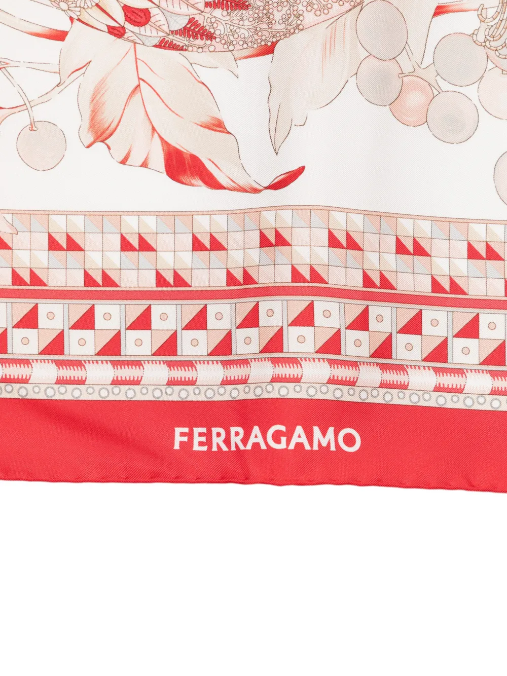  Ferragamo Fular Con Estampado De Pájaros - Blanco 