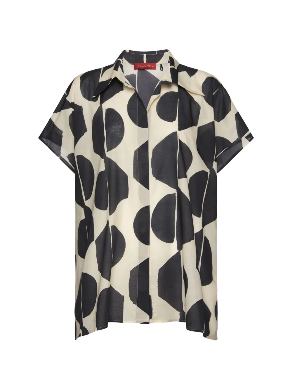 ELENA MIRO` printed cotton muslin shirt - Toni neutri