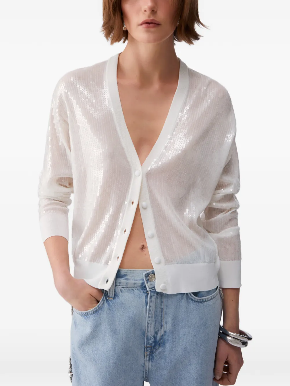  Liu Jo V-neck Cardigan - White 