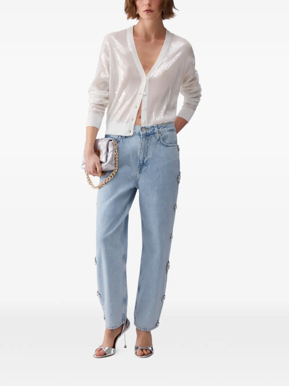  Liu Jo V-neck Cardigan - White 