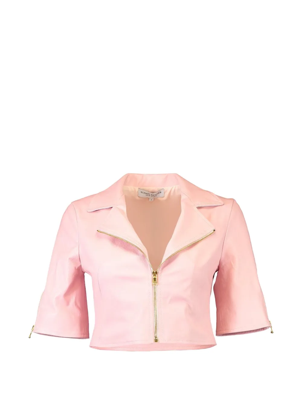 Susan Bender leather cropped jacket - Rosa