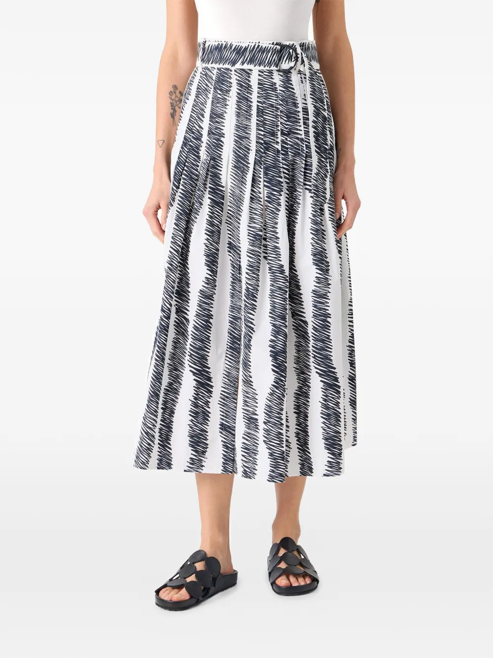  Akris Punto Pleated Midi Skirt - White 