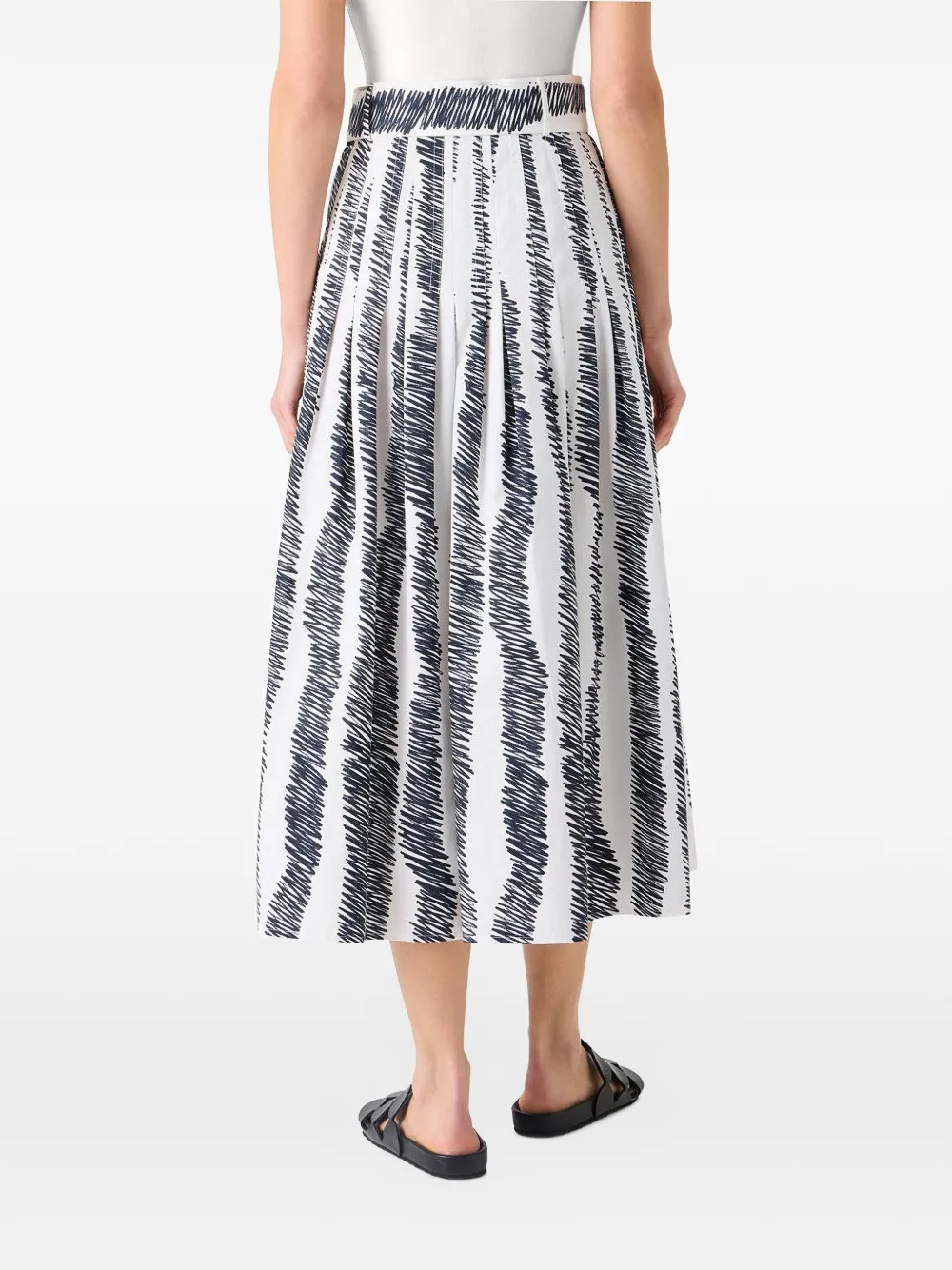  Akris Punto Pleated Midi Skirt - White 
