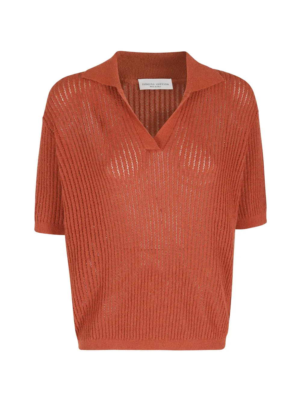 Roberto Collina open stitch knit T-shirt - Orange