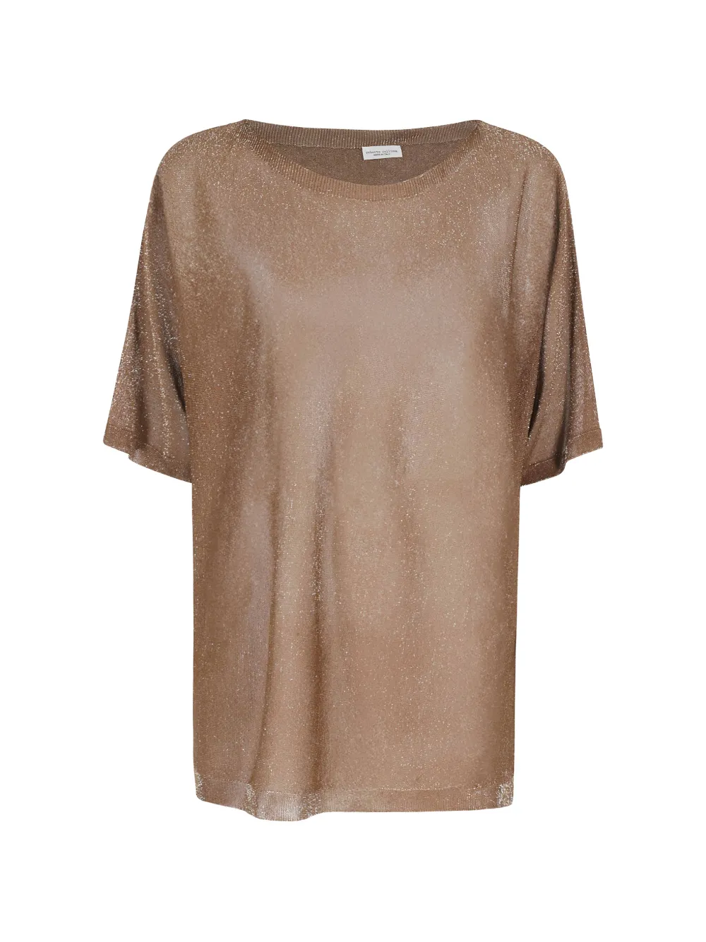 Roberto Collina metallic short-sleeve T-shirt - Nude