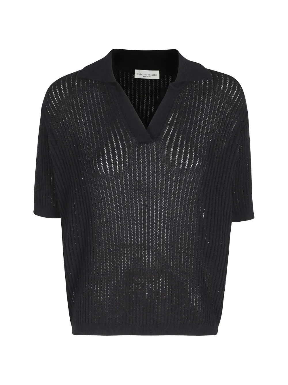 Roberto Collina open-knit T-shirt - Schwarz