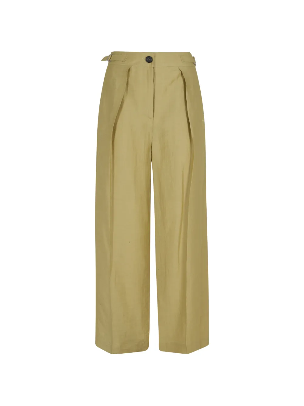 Tela Caramello buttoned pleated trousers - Verde