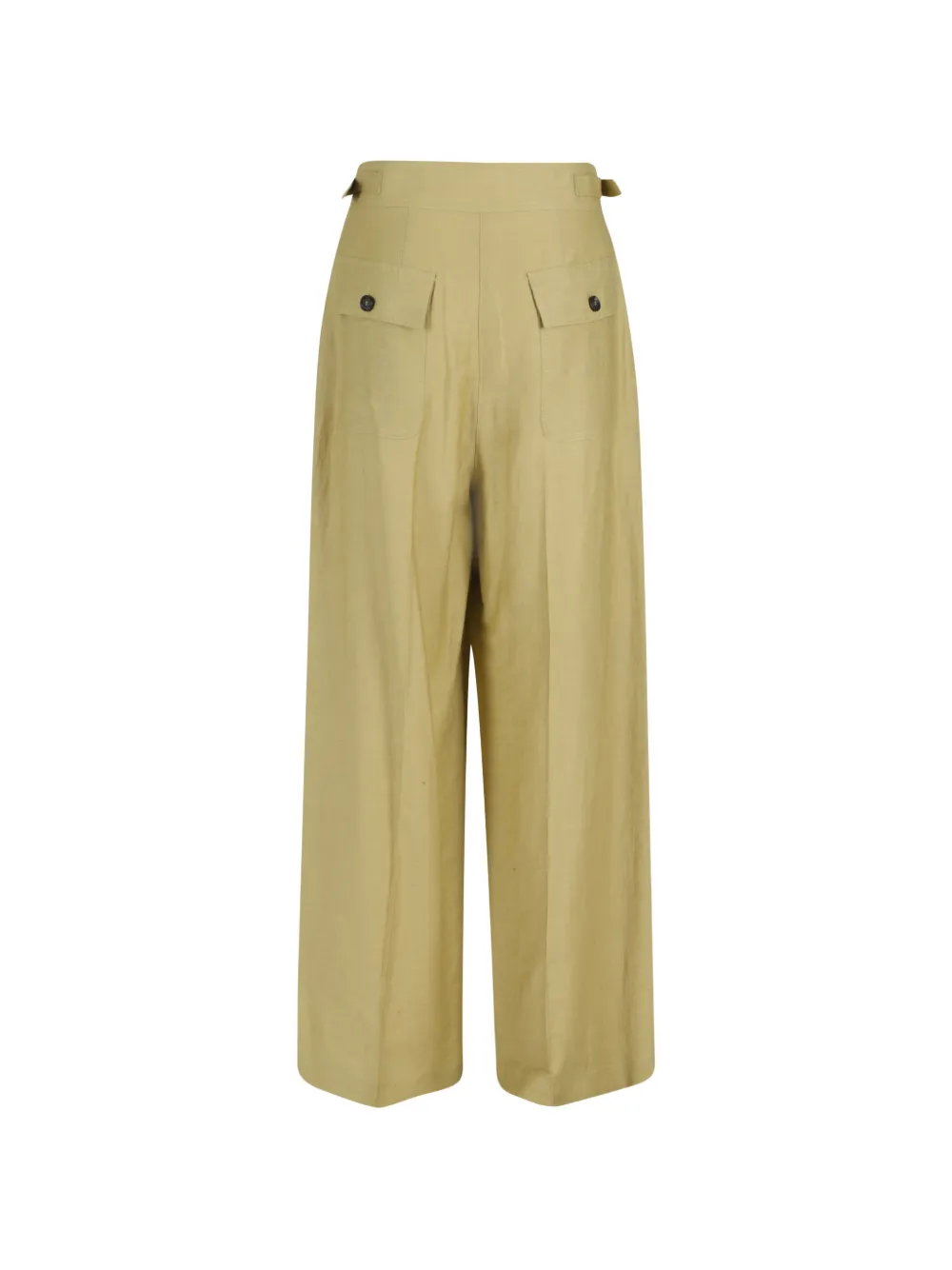  Tela Caramello Buttoned Pleated Trousers - Green 